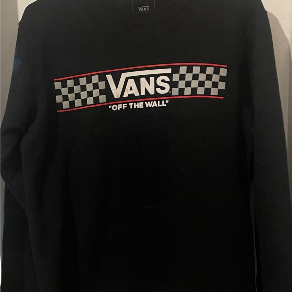 Vans Black Sweatshirt with Checkered Graphic